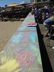 Chalk art on the seawall